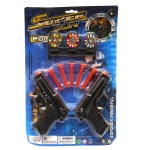 zestaw policjanta - dwa pistolety na strzałki + tarcza