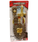 zestaw rycerski - miecz, tarcza, ochraniacze