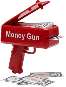 gadżet imprezowy PISTOLET NA BANKNOTY MONEY GUN