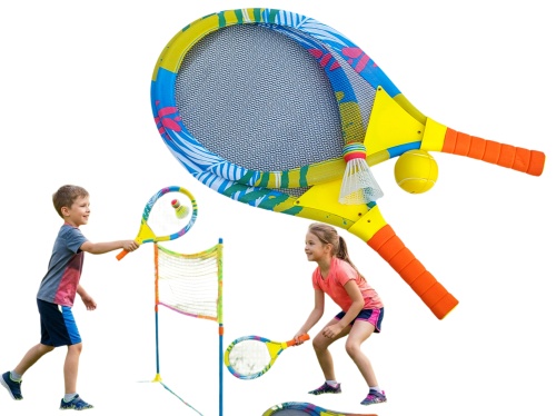 Wielki kolorowy badminton dla dzieci z piłką i lotką