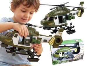 duży helikopter wojskowy światło dźwięk + wyciągarka