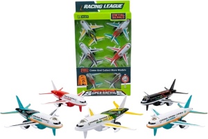 6sz. samolot pasażerski plastikowo metalowy 9cm zestaw samolotów