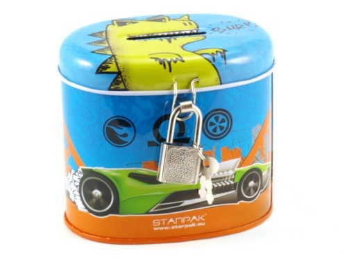 skarbonka owalna z kluczykiem Hot Wheels