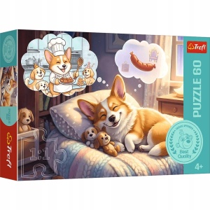 TREFL puzzle 60 Corgi w krainie snów sen pies psiaki i szczeniaki