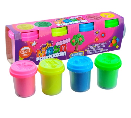 CIASTOLINA uzupełniacz 4 tuby 50g - 4 kolory neonowe