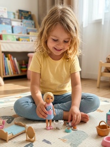 LALKA z kotkiem mini laleczka i kotek