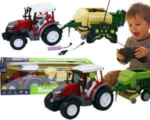 Traktor zdalnie sterowany na radio z prasozwijarką RC Dromader