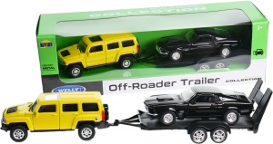 Hummer H3 i Ford Mustang Boss 429 laweta 1:34-39 model WELLY