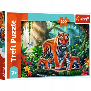 Puzzle Trefl 200 elementów Tygrys - rodzina tygrysów