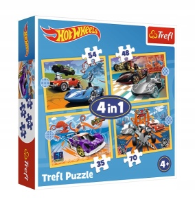 Trefl puzzle 4w1 Hot Wheels 34627
