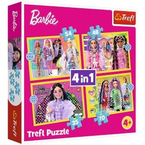 Trefl puzzle 4w1 Modna Barbie