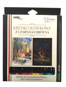 kredki ołówkowe z czarnego drewna LOOZZ 24 kolory