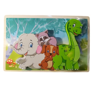 PUZZLE DREWNIANE Z DREWNA słoń szop dinozaur pies zwierzęta