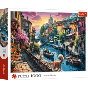 Trefl puzzle Puzzle 1000 elementów Włoskie wakacje i koty
