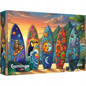 Trefl puzzle Flamingo 400 Letnia przygoda na fali - surfing