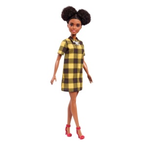 Lalka Barbie - Fashionistas kraciasta sukienka FJF45 kolekcja 2017
