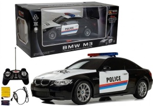 BMW M3 policja zdalnie sterowny RC z aku 2,4GHz