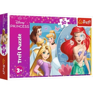  TREFL puzzle 30 Księżniczki Disney Arielka Roszpunka Bella