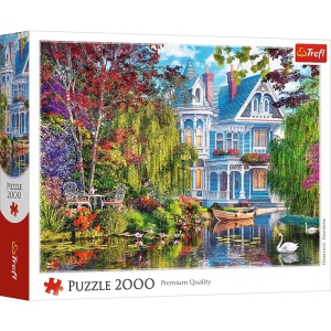  Trefl Puzzle 2000 Dom na jeziorem - jesień