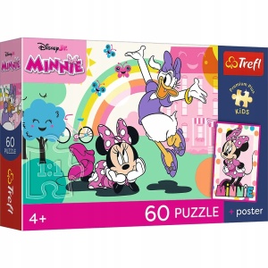 TREFL puzzle 60 Disney Daisy i Myszka Minnie puzle + plakat