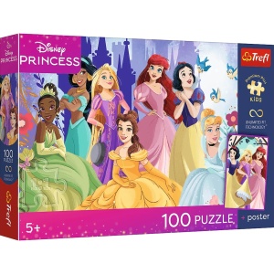  TREFL puzzle 100 Disney Princess Księżniczki + plakat