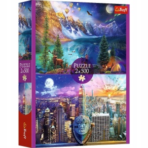 Trefl puzzle Puzzle 2x500 Wycieczka po Ameryce USA miasto i góry