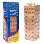 Drewniana wieża z cyferkami - gra zręcznościowa Jenga