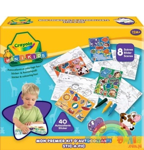Crayola Zestaw Rysuj i Naklejaj - 40 naklejek i kredki
