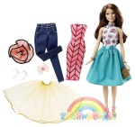 MATTEL Barbie Modowe Przebieranki - lalka z ubraniami - brunetka