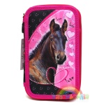 piórnik dwustronny z wyposażeniem Koń