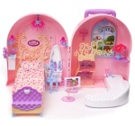 Walizkowy domek na kółkach dla Barbie