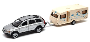 Volvo XC90 z przyczepą kampingową 1:34 - 1:39 model WELLY