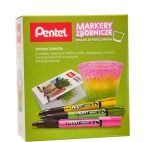 PENTEL - MARKERY ZDOBNICZE żółty, seledynowy, różowy