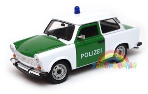 Trabant 601 policja niemiecka model Welly w skali 1:24