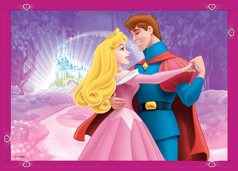 Piękna i Bestia - kolorowe puzzle, 4 wzory